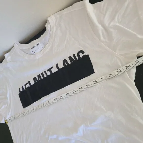 Helmut Lang Men’s Oversized Logo T-Shirt White Size XL - Picture 7 of 8